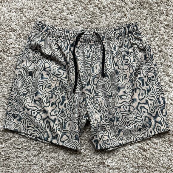 John Elliott Men’s Printed Mesh Practice Shorts Sand Blast Tan Black Size 3 / L - Picture 1 of 9